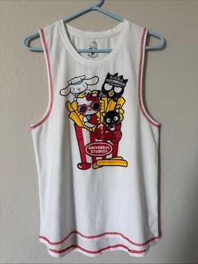Hello Kitty White Graphic Tank with Red Trim